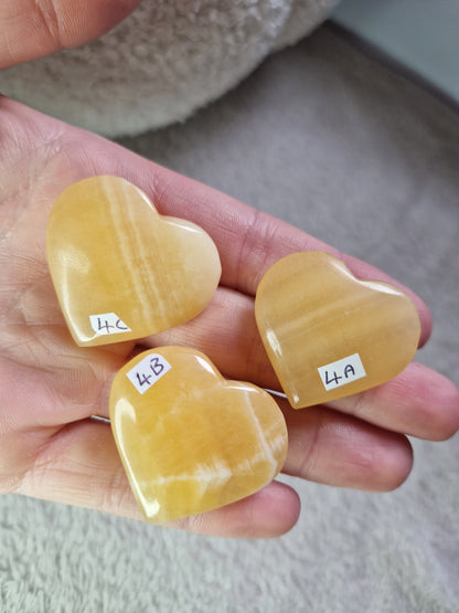 Orange Calcite Hearts